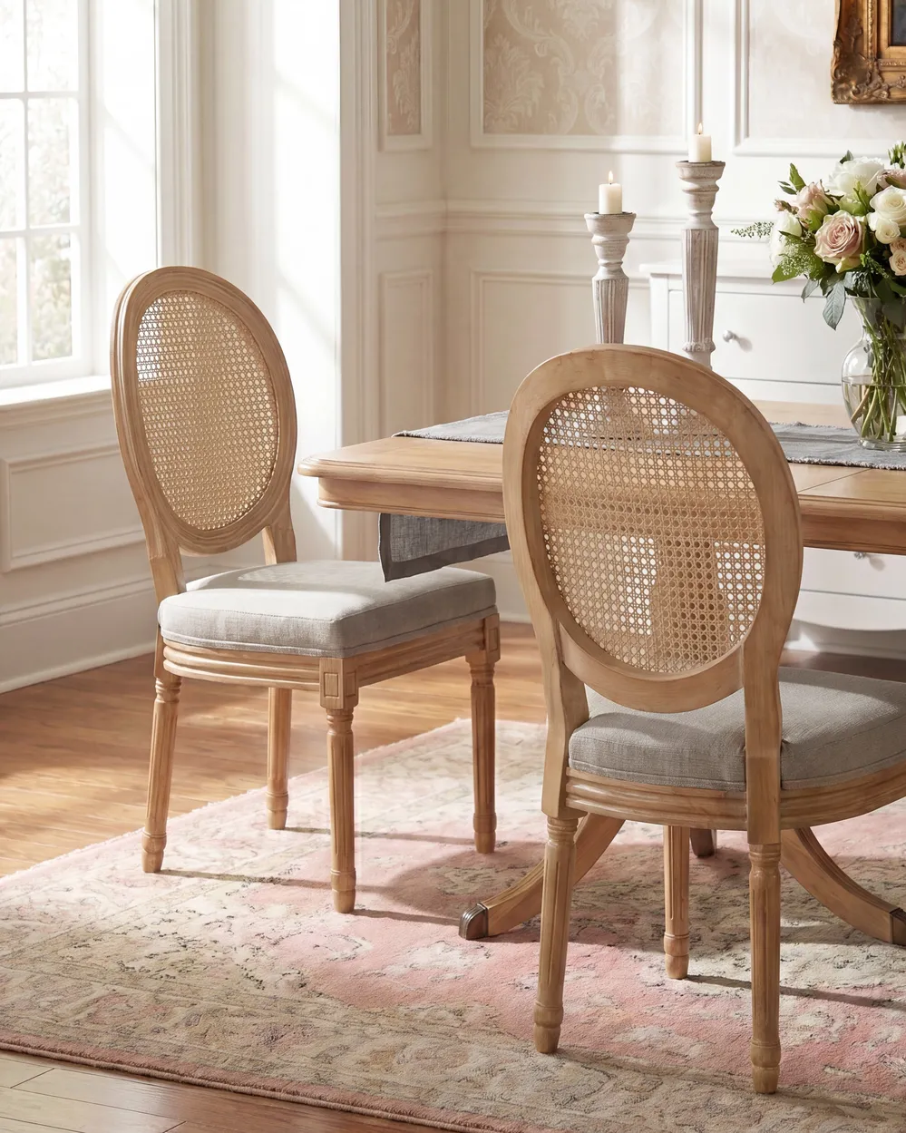 Set van 2 stoelen NIVLOC Hout Lichtbruin/beige_1090749
