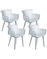 Set of 4 Garden Chairs PESARO Light Blue