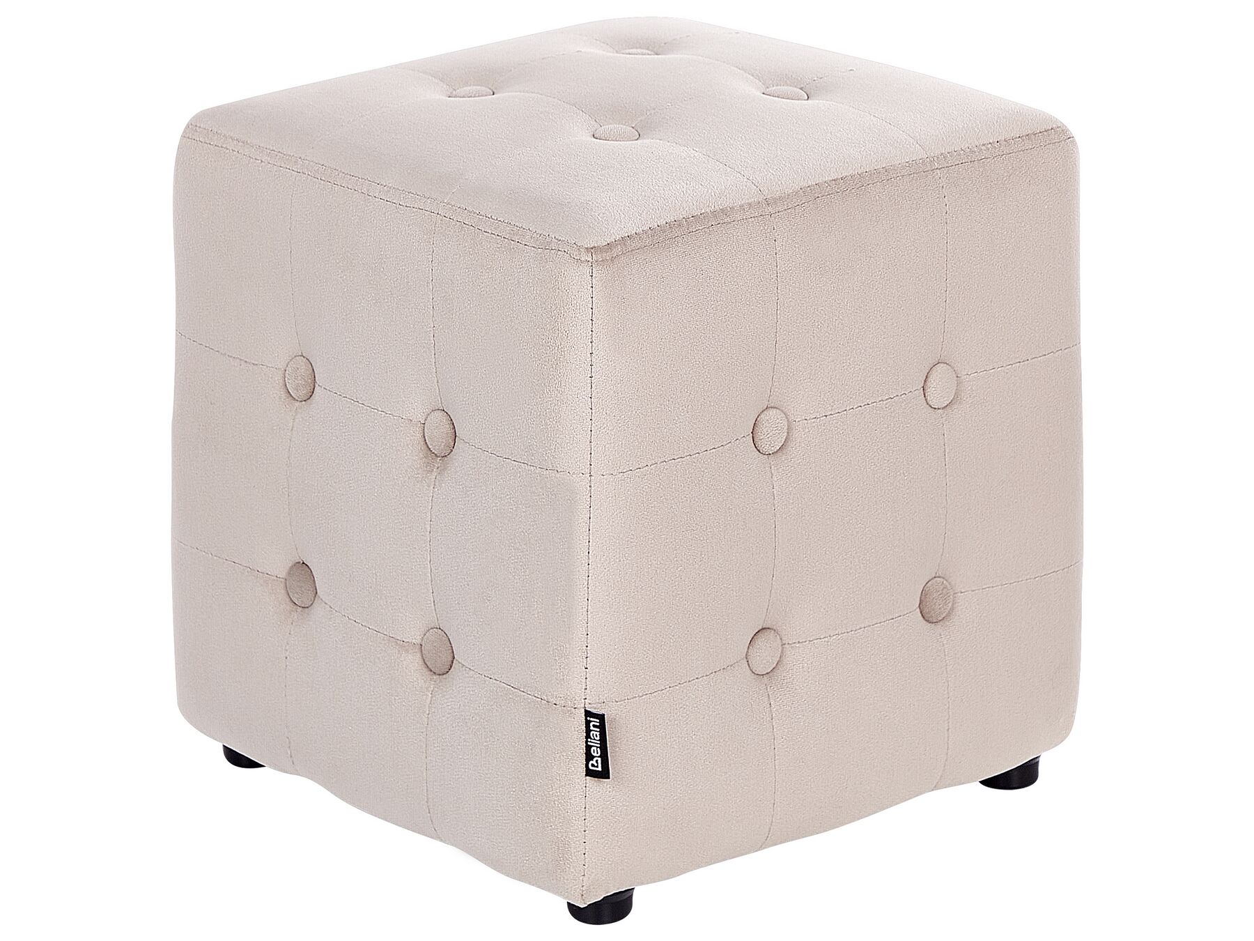 Velvet Pouffe Light Beige WISCONSIN_926930