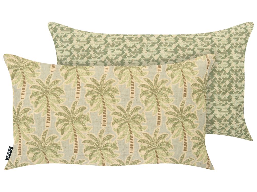 Gartenkissen 2er Set BARLERIA Pflanzenmuster 30 x 50 cm Bunt