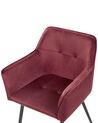 Set of 2 Velvet Dining Chairs Burgundy JASMIN_859434