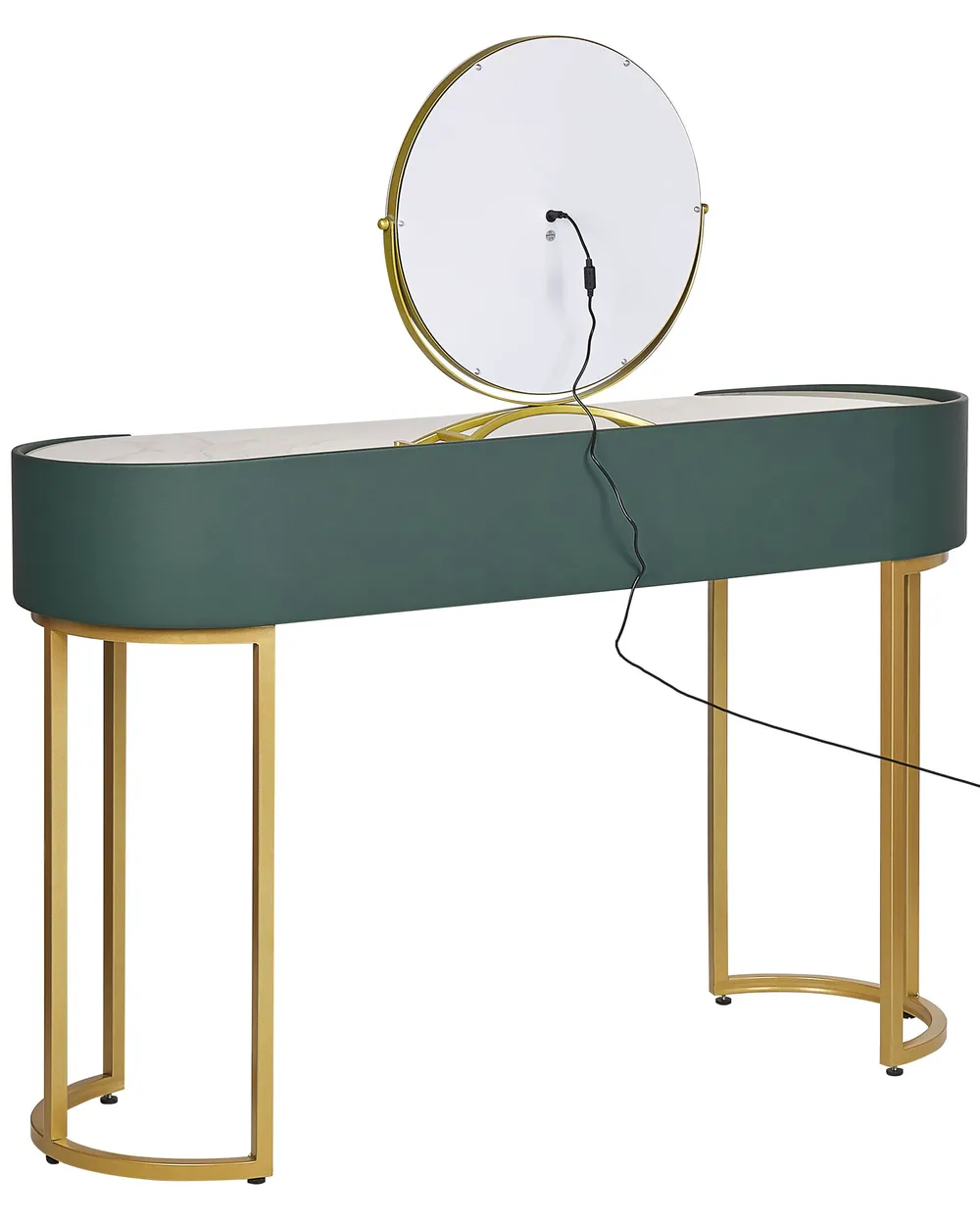 Toeletta con specchio e sgabello VINAX LED Verde scuro_845130