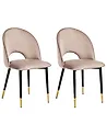 Set of 2 Dining Chairs MAGALIA Velvet Taupe