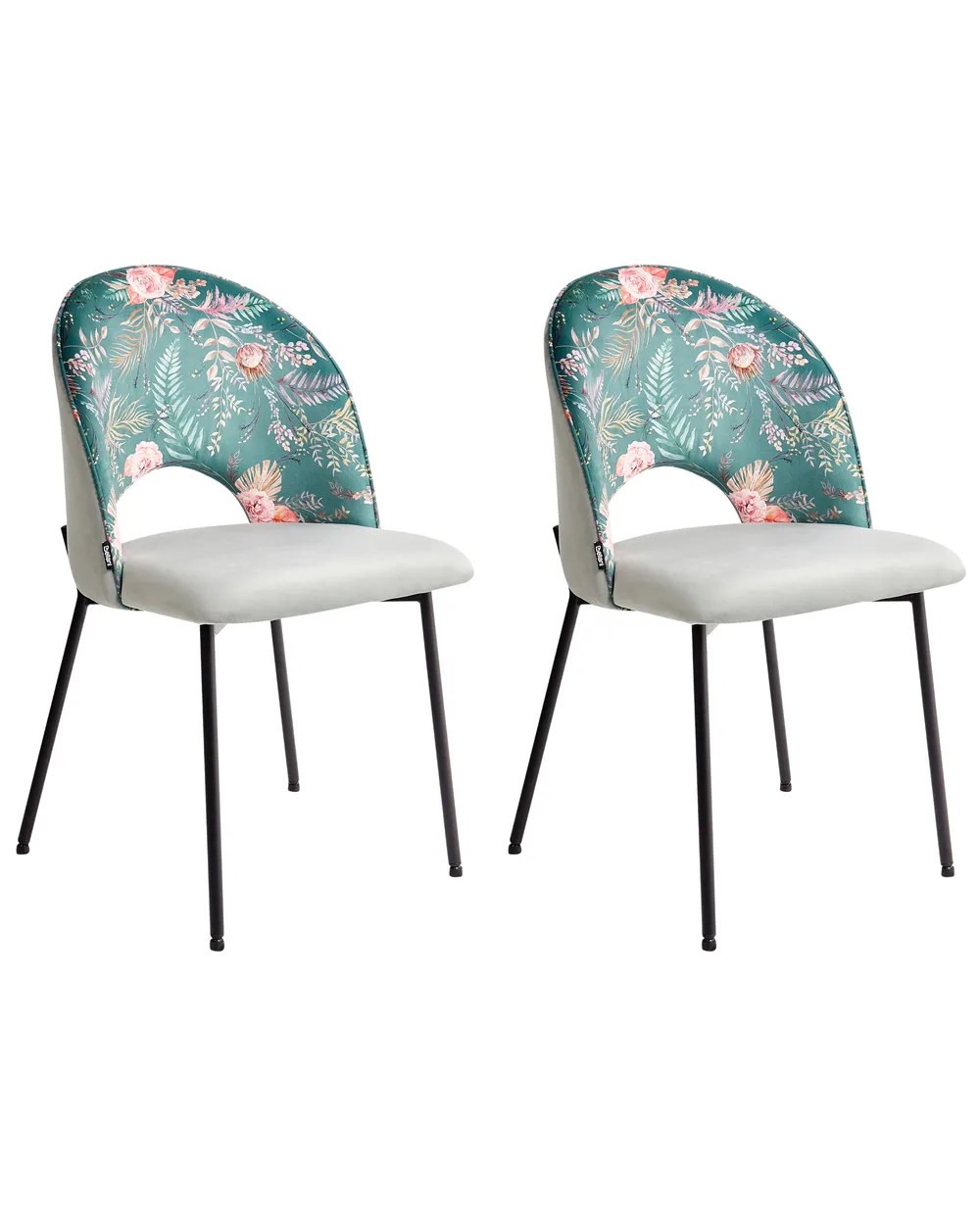 Set of Dining Chairs COVELO Velvet Mint Green