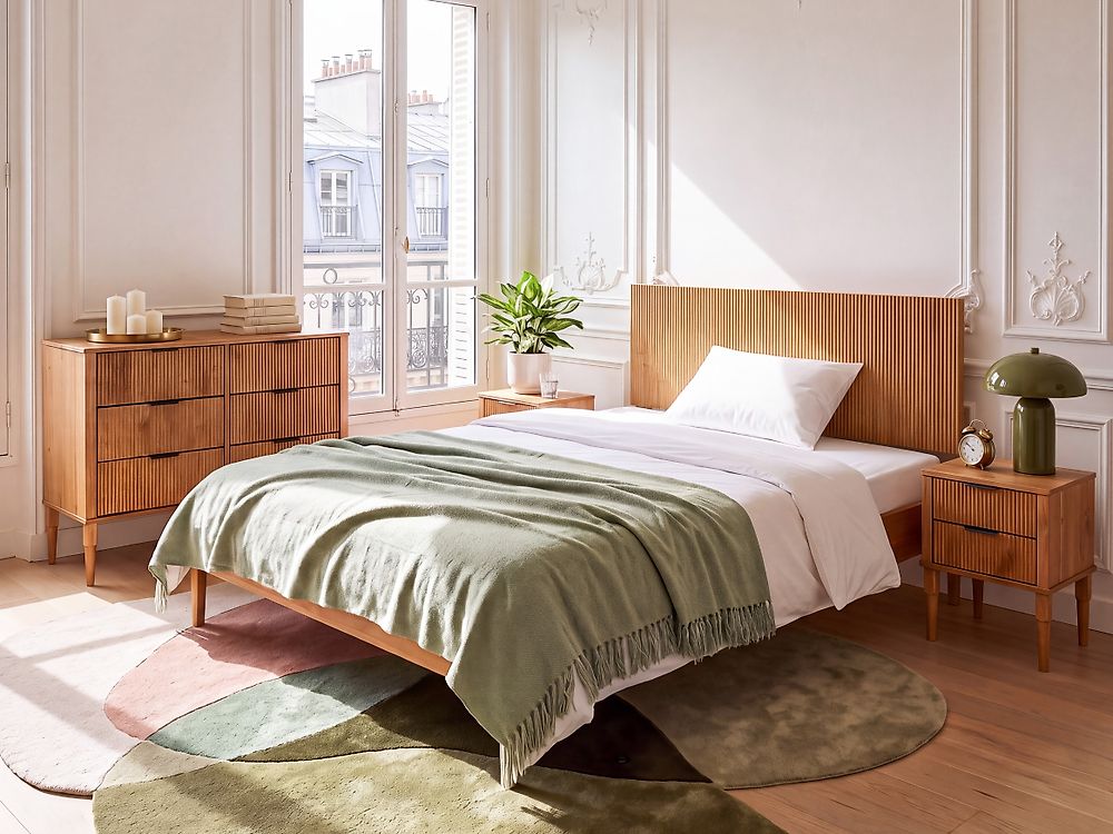 Bed Pine Wood AMBAZAC 120 x 200 cm (EU Small Double) Light Brown