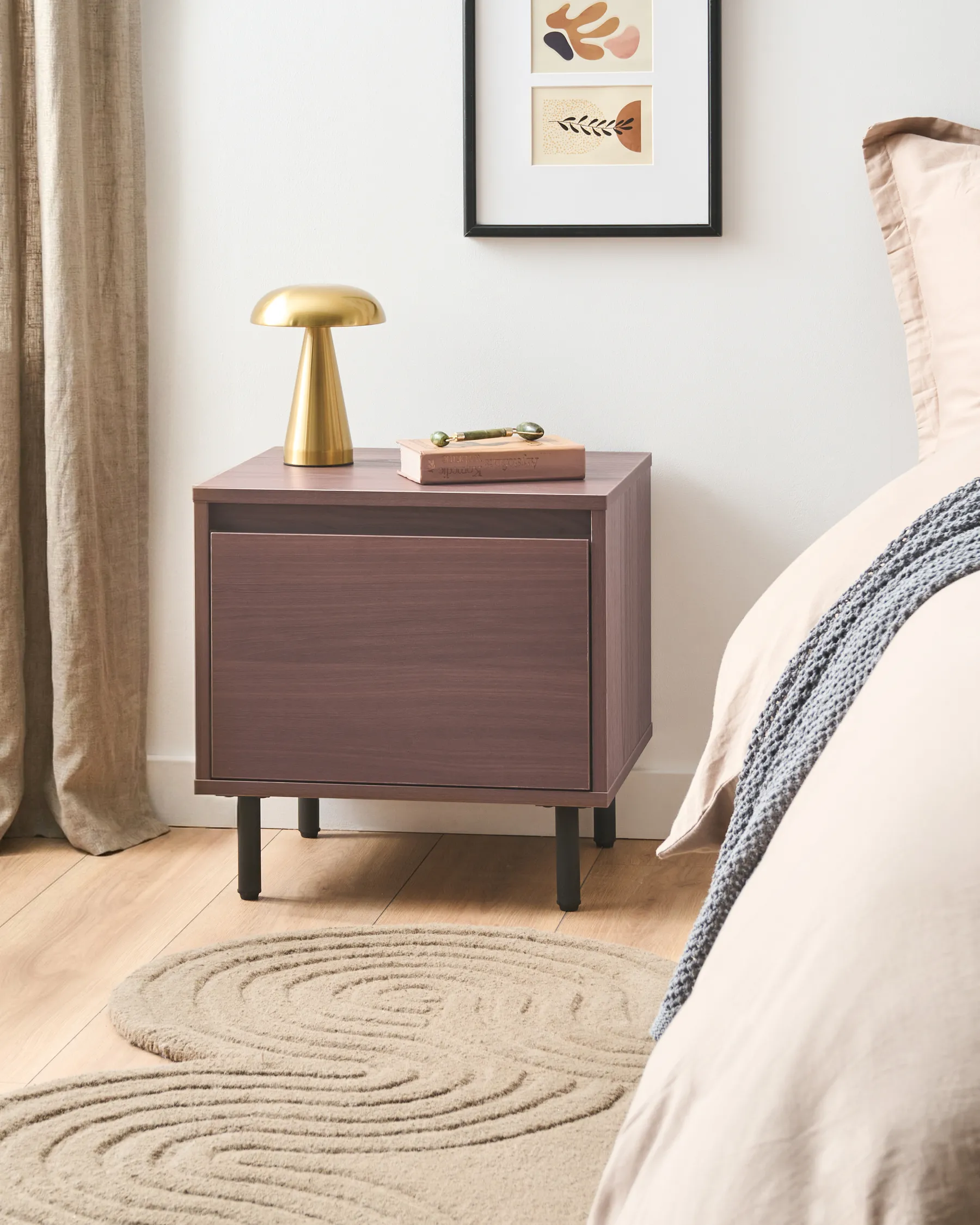 1 Drawer Bedside Table NIKEA Dark Brown_1061182