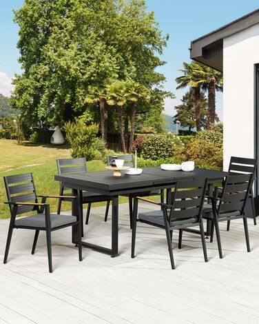 Set of 6 Garden Chairs Black TAVIANO