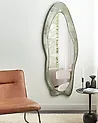 Wall Mirror REIGNY 57 cm 160 cm Velvet Olive Green
