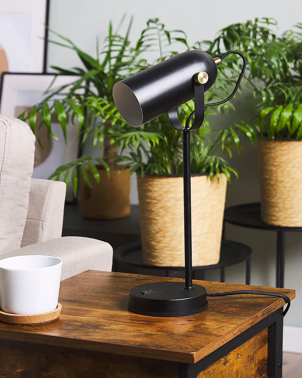 Lampa biurkowa TYRIA Regulowana Metal Czarny