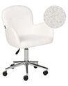 Krzesło biurowe regulowane boucle białe PRIDDY_896651