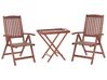 Set de terrasse table et 2 chaises en bois foncé TOSCANA_768010