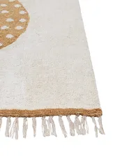 Kids Rug KHIDARI Mustard Off-White 140 x 200 cm Cotton_908016