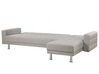 Fabric Corner Sofa Bed Light Grey NESSET_797521