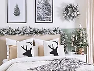 Set di 2 cuscini SHADRACK 45 x 45 cm Cotone Bianco Modello natalizio_1178265