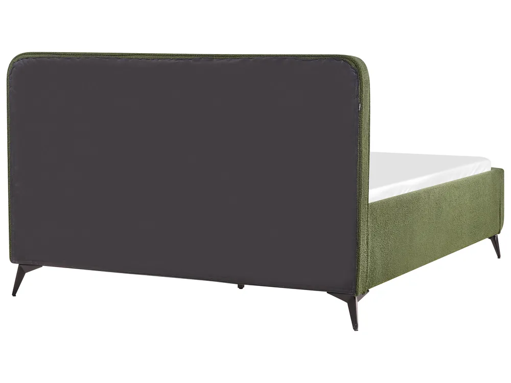 Bed Boucle VALOGNES 160 x 200 cm (EU King Size) Dark Green_930551