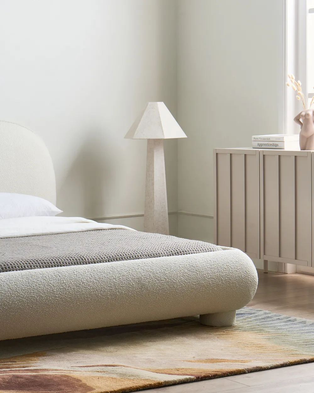 Bed Boucle BAYEL 160 x 200 cm (EU King Size) Off-White_1056390