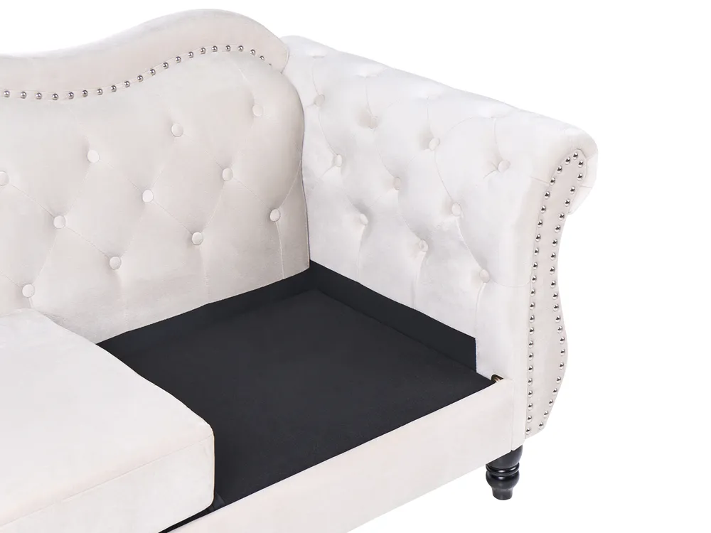 Divano 3 posti SKIEN Velluto Beige chiaro_743201