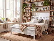 Bed Pine Wood MAYENNE 160 x 200 cm (EU King Size) White_1151320