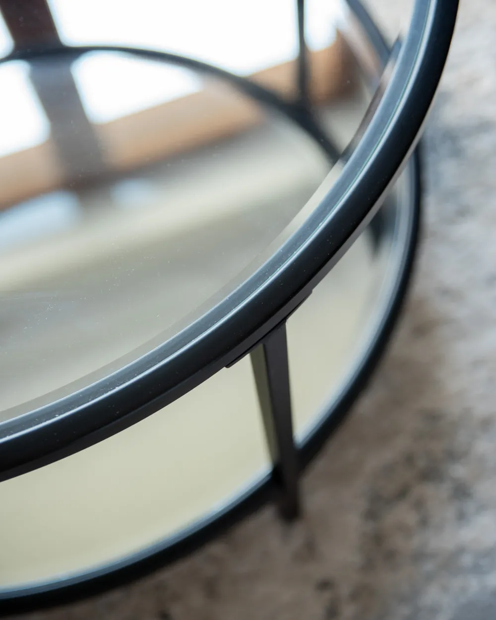 Coffee Table BIRNEY Tempered Glass Black_1005723