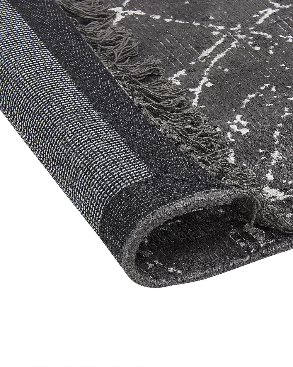 Tappeto HANLI Grigio scuro 140 x 200 cm Viscosa_836930