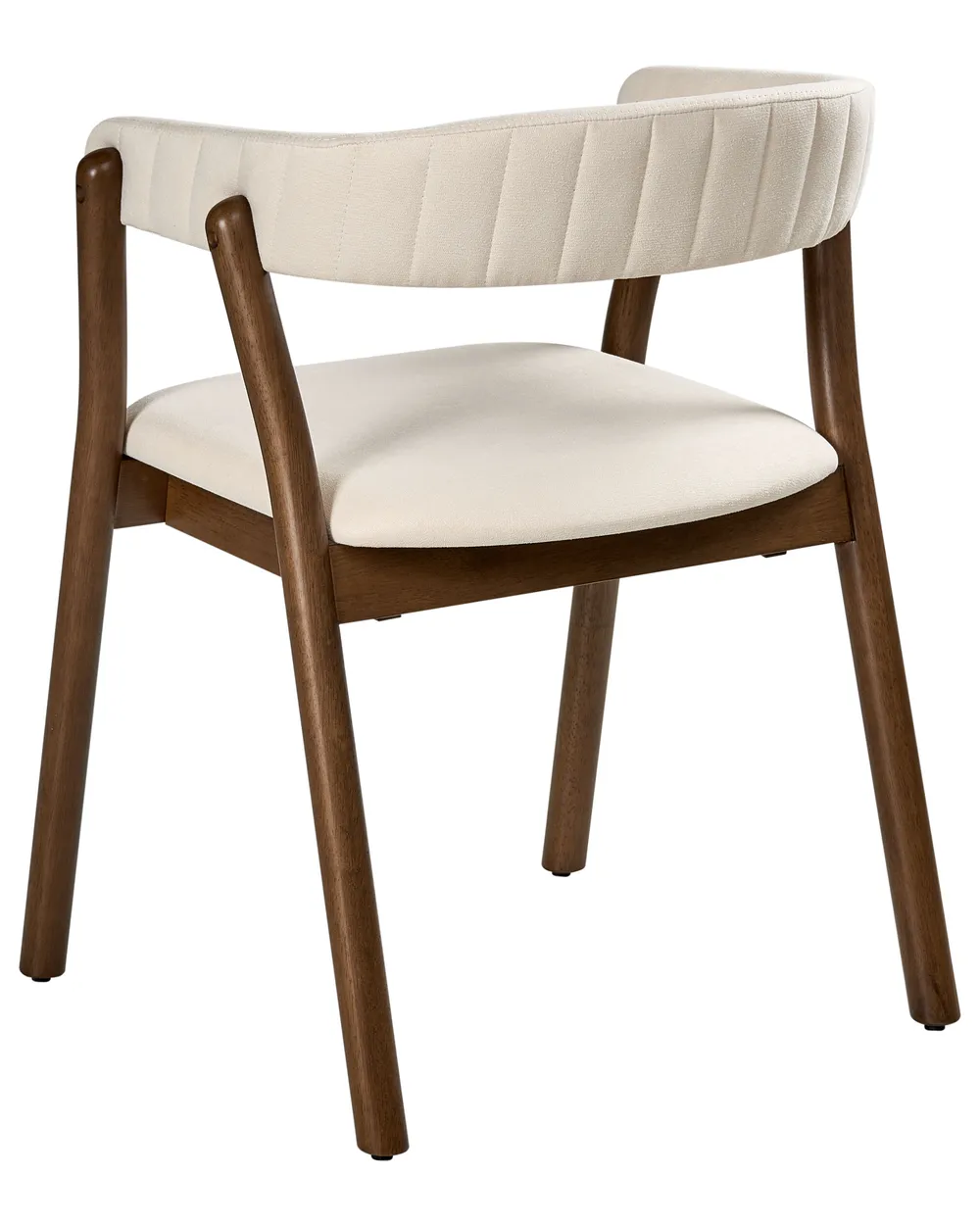 Set of Dining Chairs MYLO Fabric Off-White/ Dark Brown