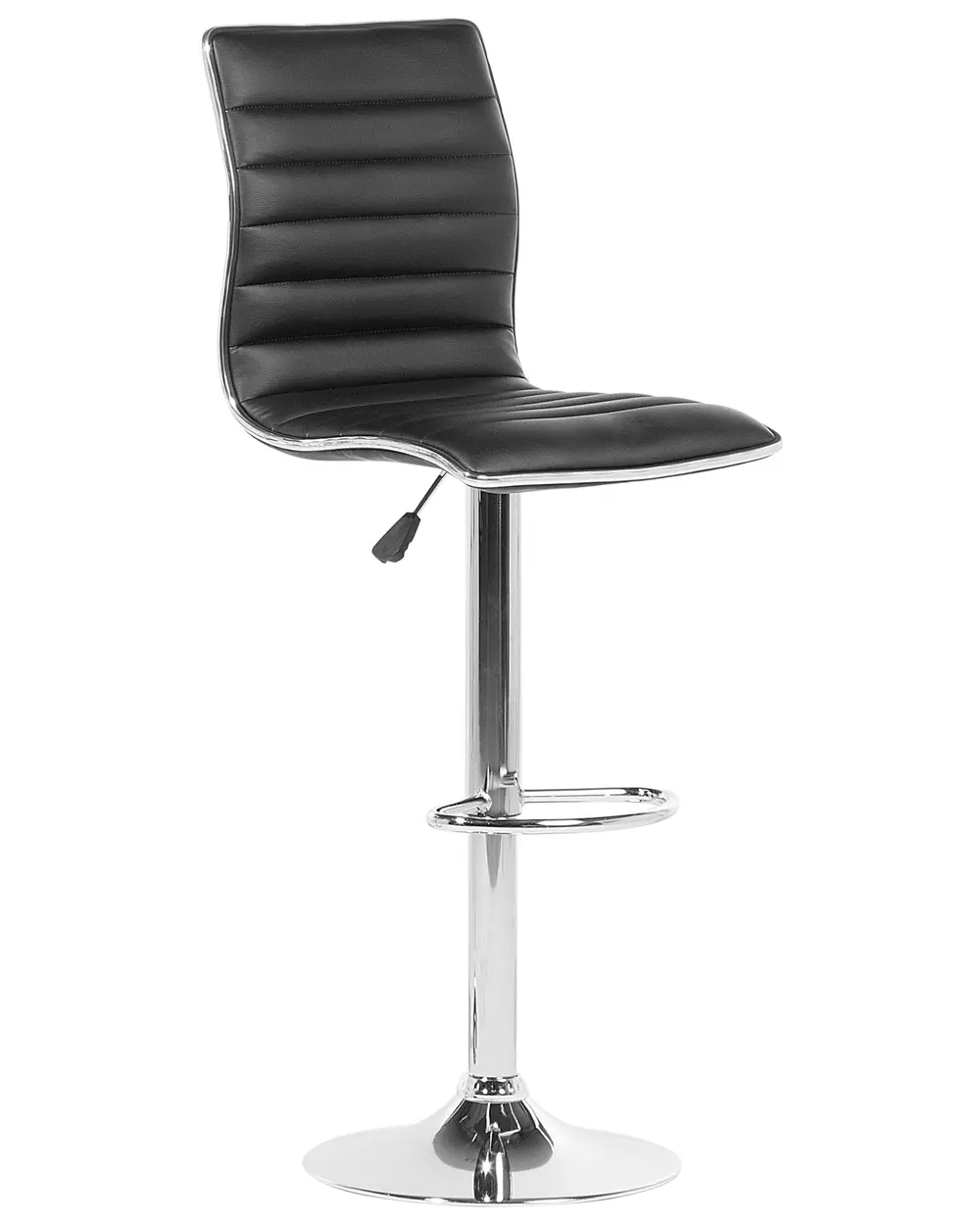 Set of Bar Chairs LUCERNE Faux Leather Swivel Black