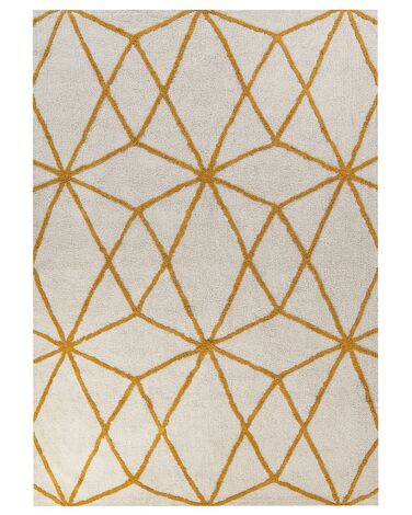 Shaggy Cotton Area Rug 160 x 230 cm Off-White and Yellow MARAND
