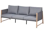 Garden Lounge Set with Table and Ottoman 5 Seater NOLA Metal Grey_998375
