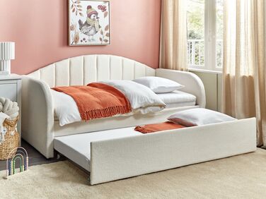 Boucle EU Single Trundle Bed Light Beige EYBURIE