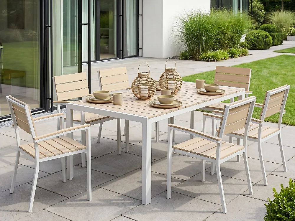 Table haute mange debout bar bistrot MDF et acier carré 80 x 80 cm chêne beige 0902108