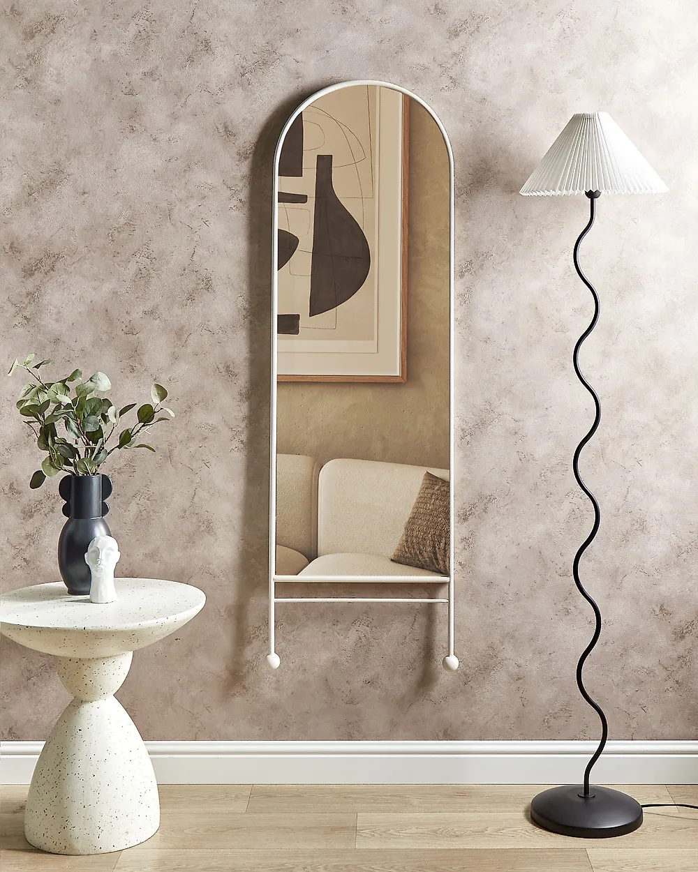 Lustro ścienne JARNAGES 45 cm 145 cm Metal Biały_1183800