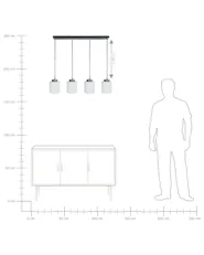 Pendant Lamp CAUDELO Metal Black/ White_883202