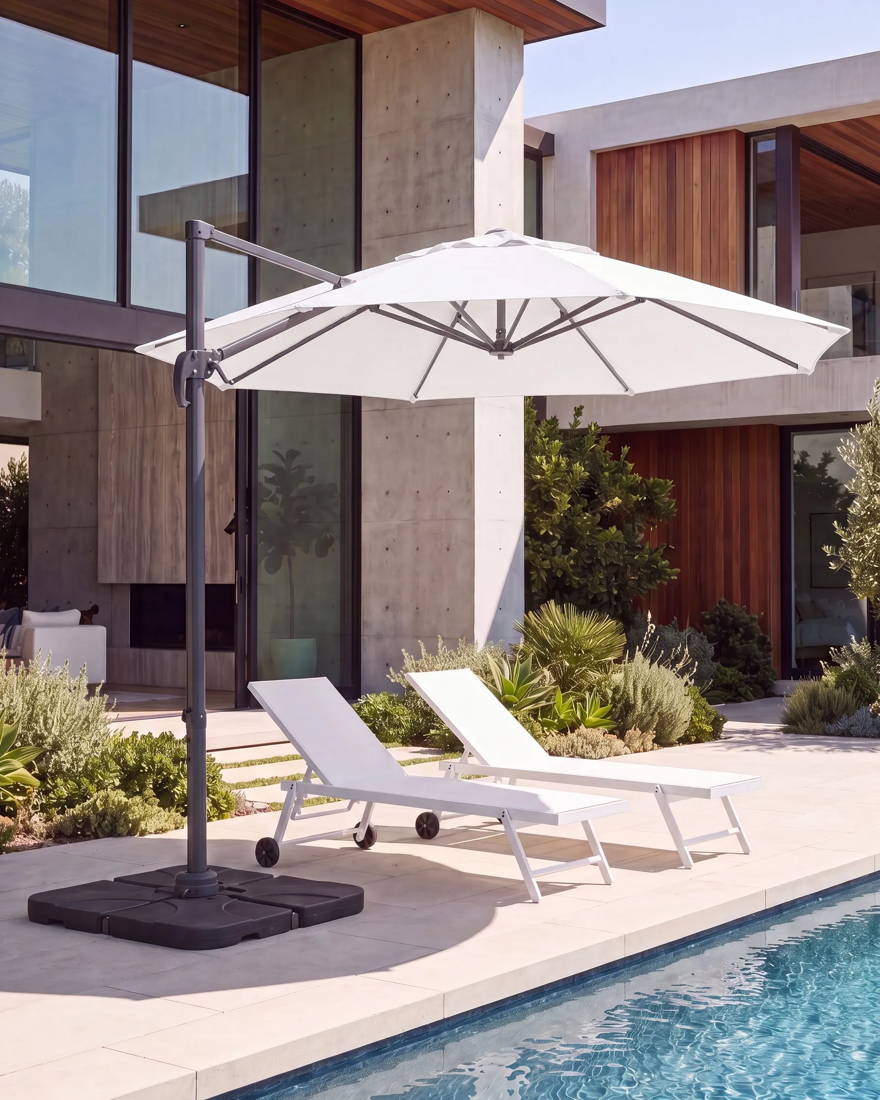 Parasol ogrodowy na wysięgniku 294 cm SAVONA Złamana biel_1103745