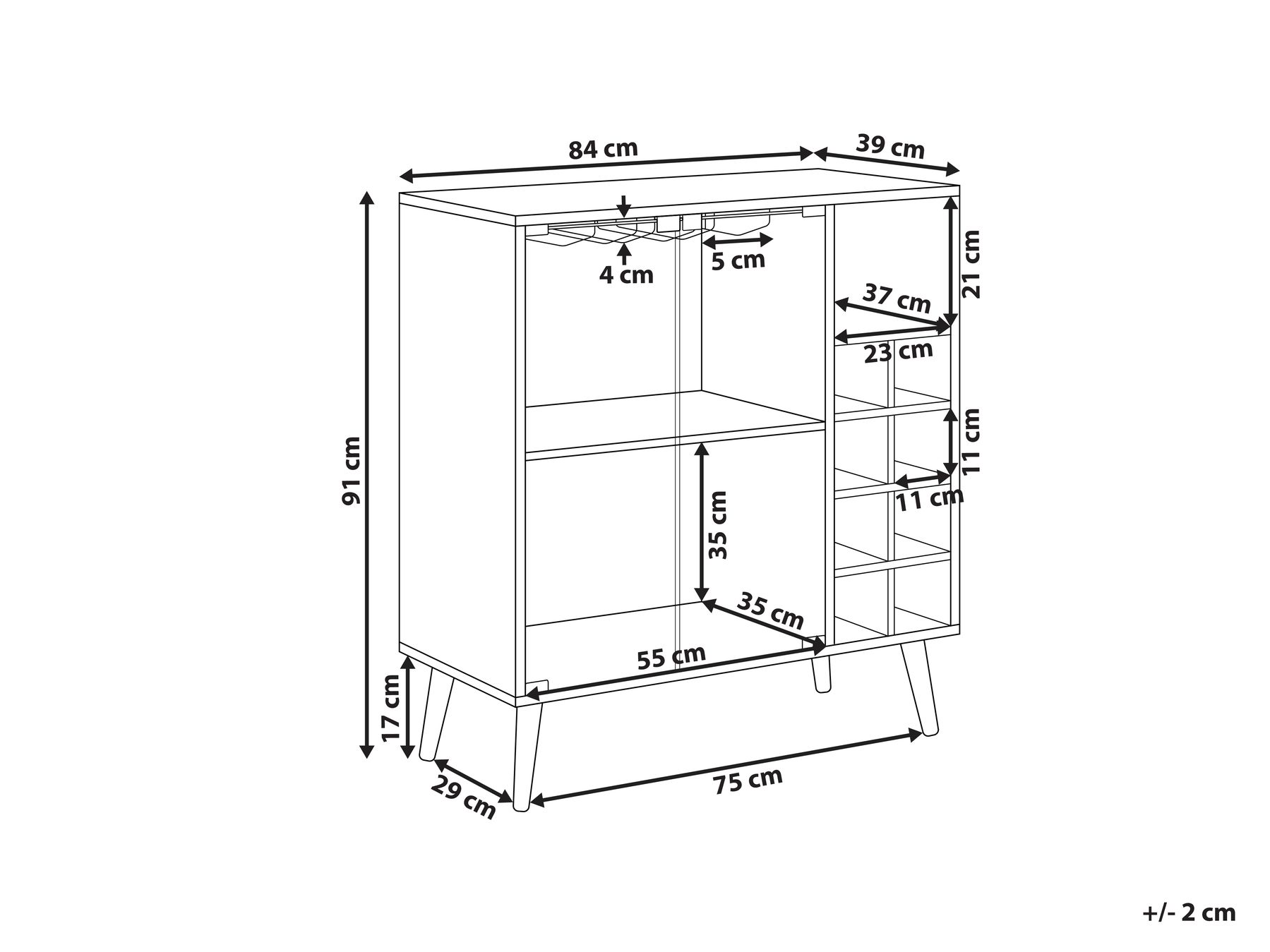Wine Cabinet with Glass Display Dark Wood TULLAMORE_948128