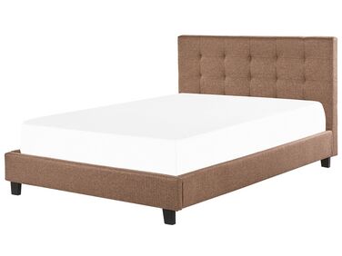 Čalúnená posteľ 180 x 200 cm hnedá LA ROCHELLE
