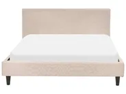 Lit avec sommier Tissu FITOU 140 x 200 cm Beige_875995