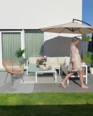 Umbrelă cu suport lateral 300 cm RAVENNA Bej deschis_951362