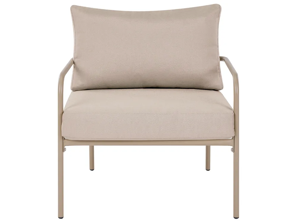 Garden Lounge Set with Table 4 Seater NESSO Metal Light Beige_1082958