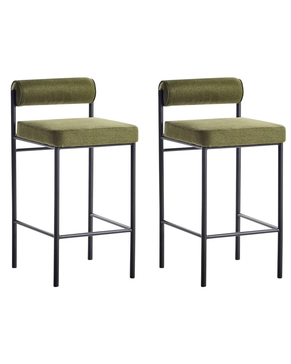 Set of 2 Bar Chairs AMAYA Green
