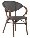 Lot de 4 chaises de jardin gris et bois foncé CASPRI_799031