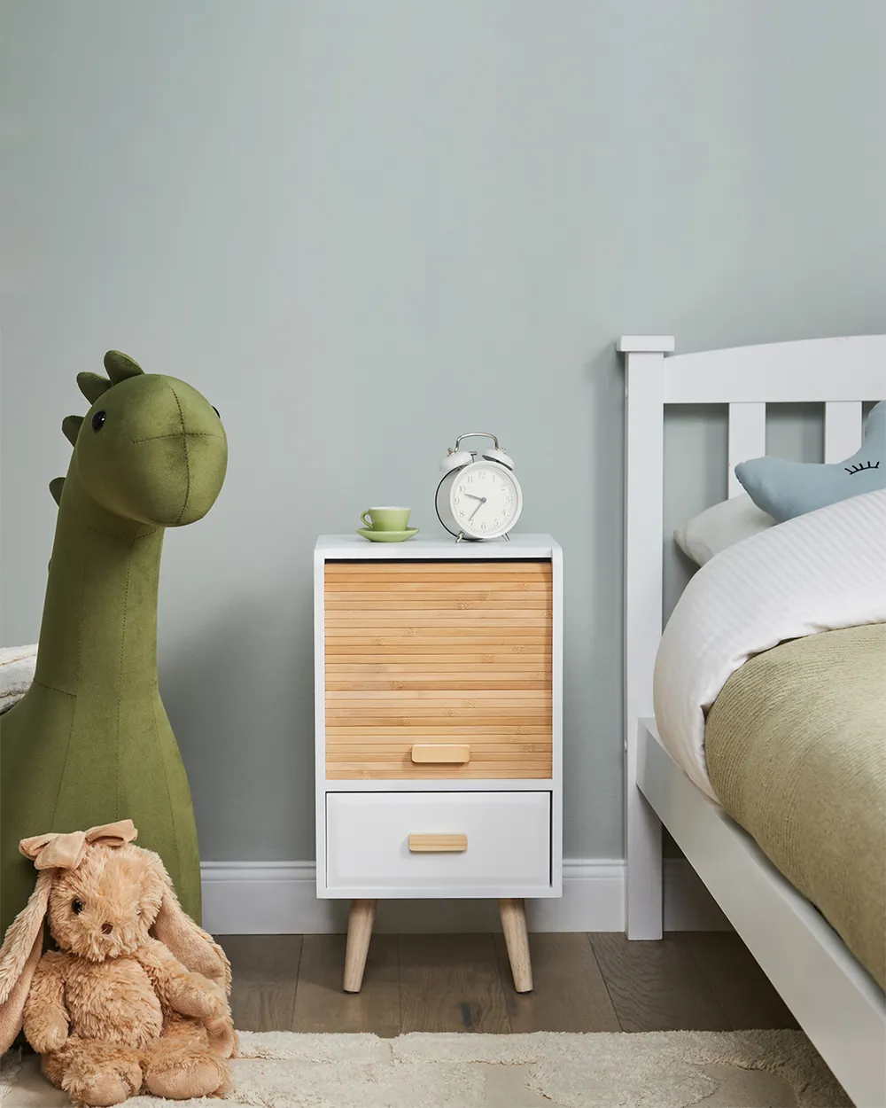 1 Drawer Bedside Table NESIKA White_934787