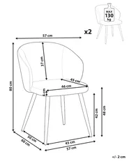 Set of 2 Dining Chairs MOUNDVILLE Fabric Off-White_1055279