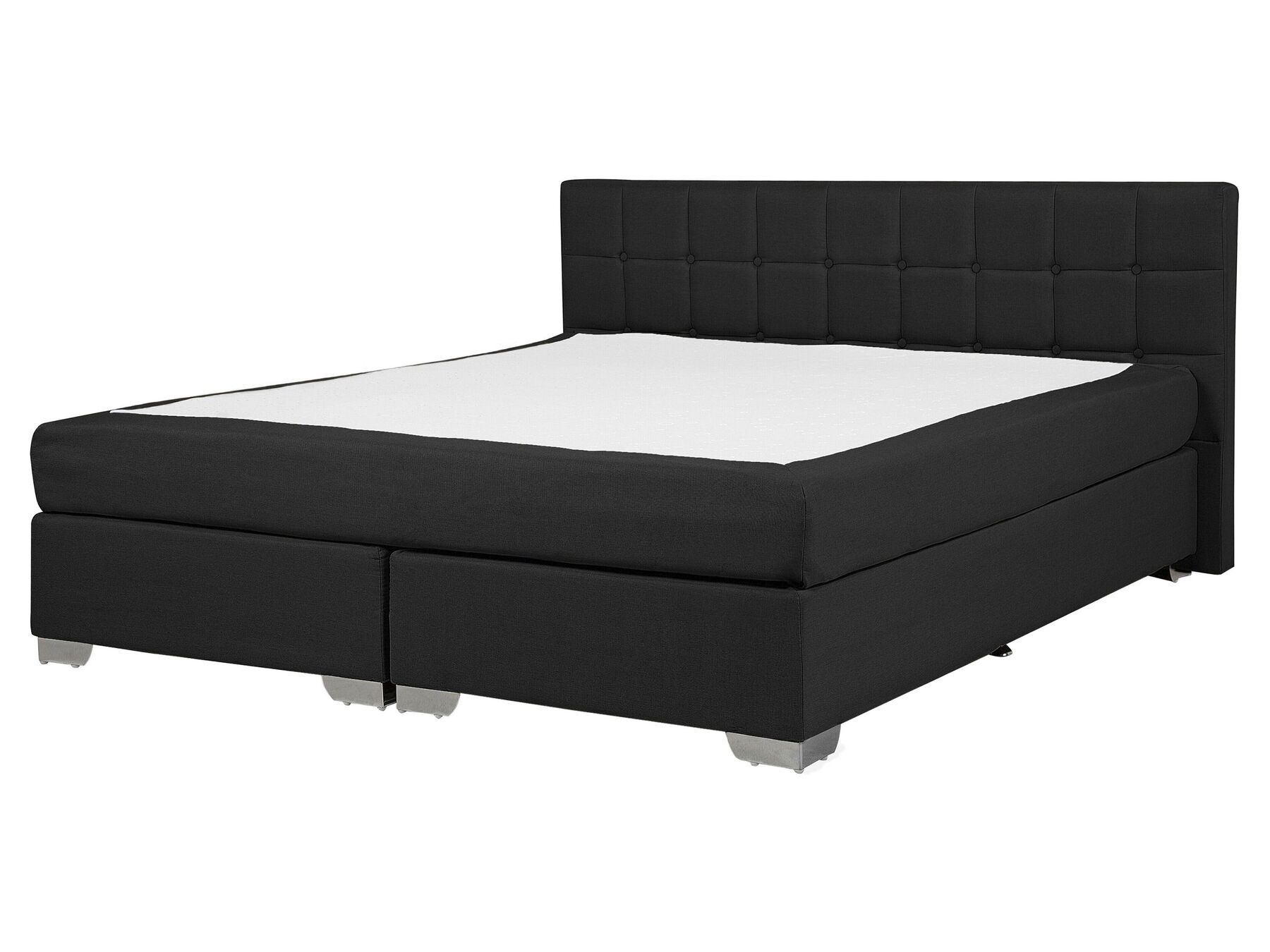 Fekete kárpitozott boxspring franciaágy 160 x 200 cm ADMIRAL_679071