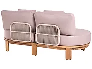 Sofa ogrodowa dla 2 osób ARZELLO Drewno akacjowe Jasnobrązowy_1160320