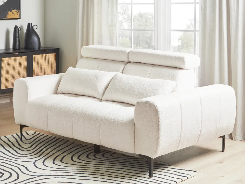 Sofa dla 2 osób VEGAMO Boucle Biały