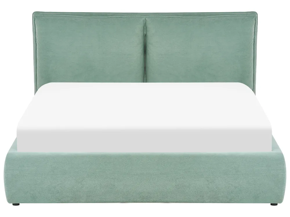 Ottoman Bed BAJONNA Velvet Mint Green 160 x 200 cm (EU King Size)_842841