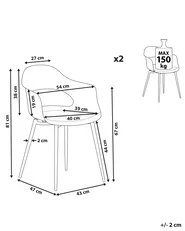 Set of 2 Dining Chairs UTICA Light Grey_805398