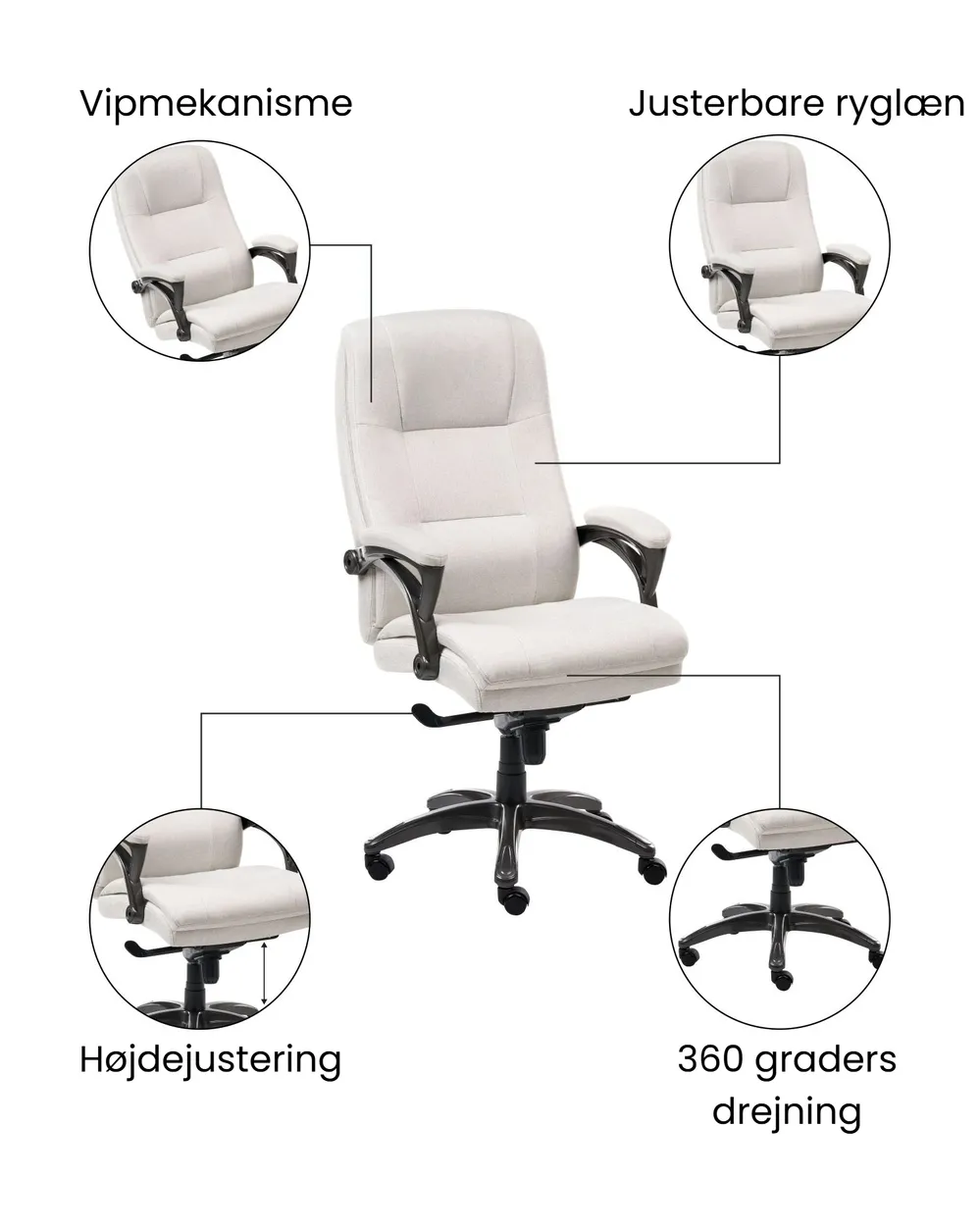 Chefstol MAGNUS Hør Lys Beige_1063031
