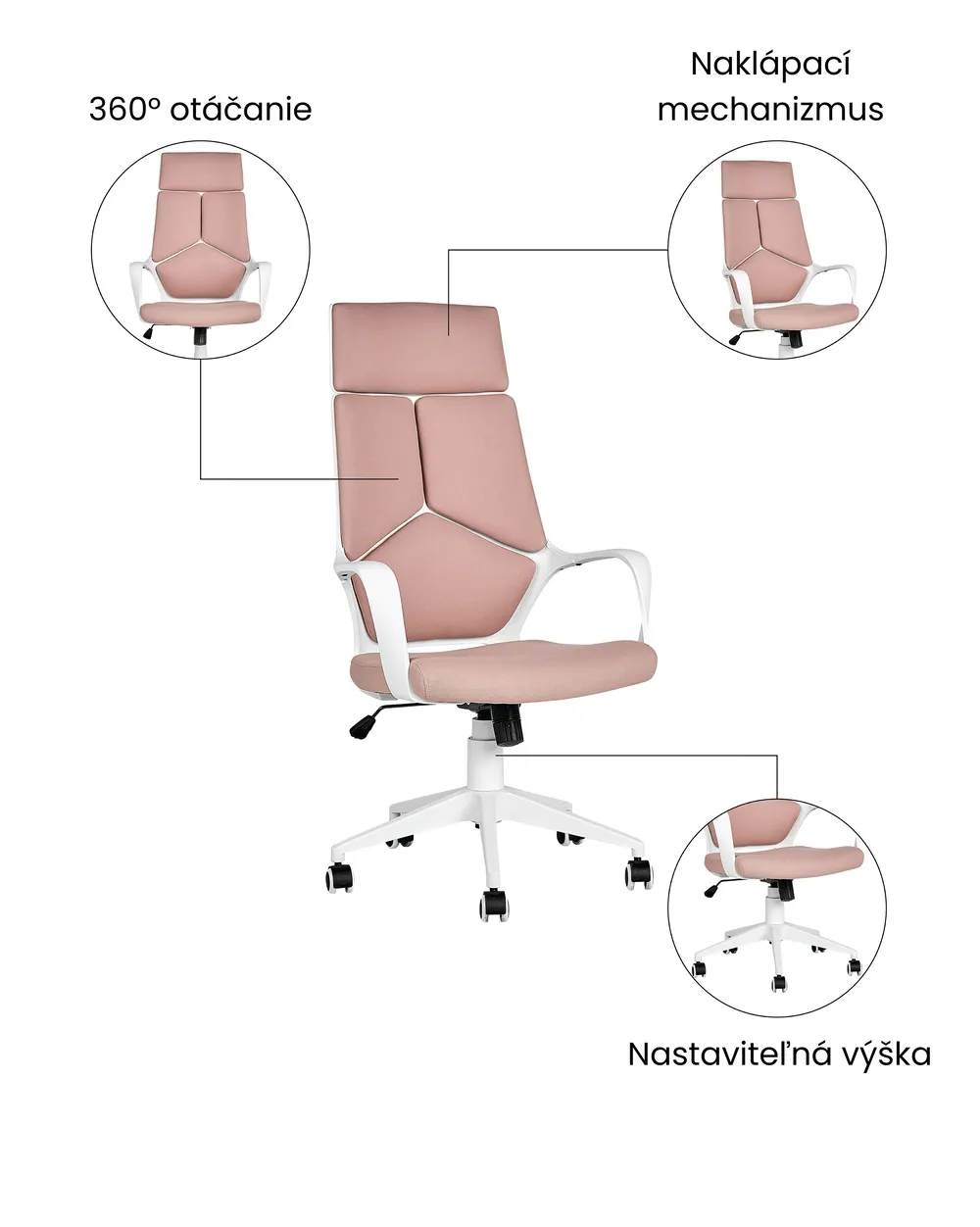 Kancelárska stolička DELIGHT Broskyňová_1073924