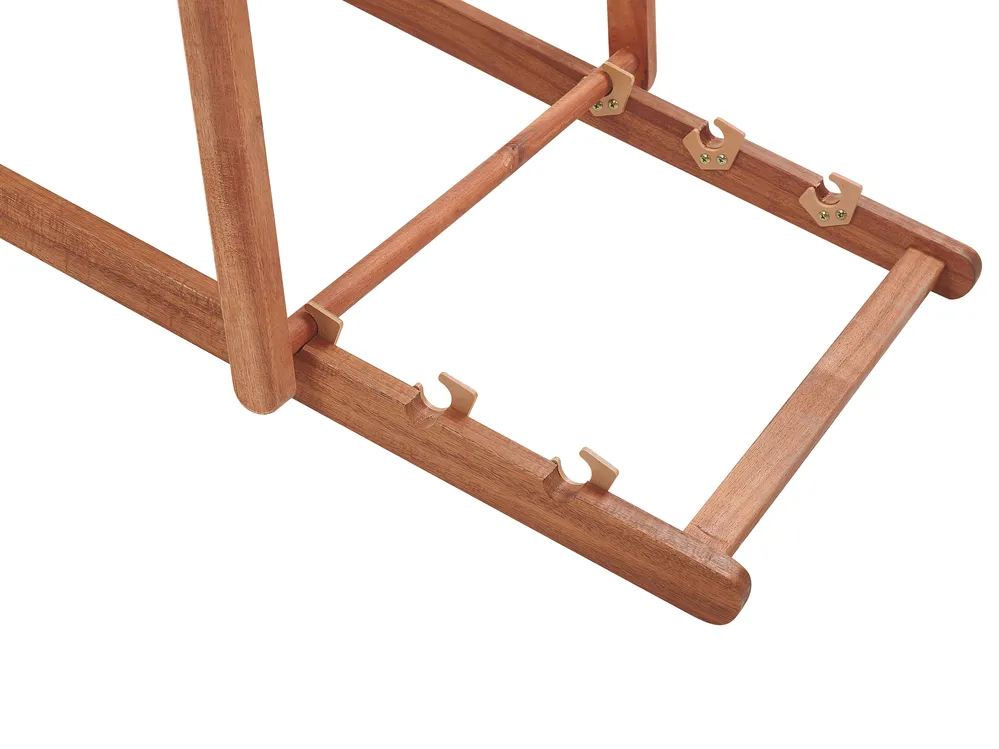 Folding Deck Chair ANZIO with Replacement Fabrics Acacia Wood Dark Brown_860128